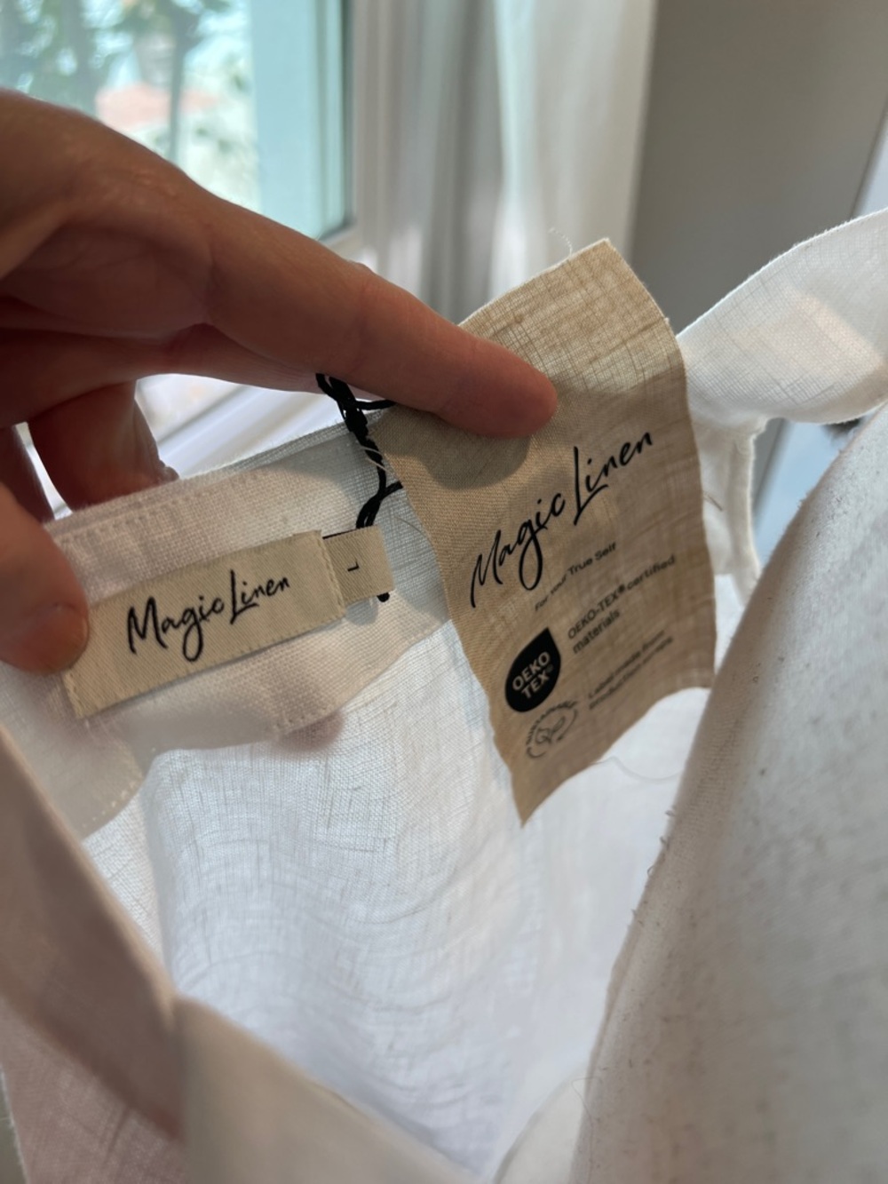 MagicLinen Olinda Tank Top White Square-Neck 100% Linen. Size L. NWT - Picture 3 of 10
